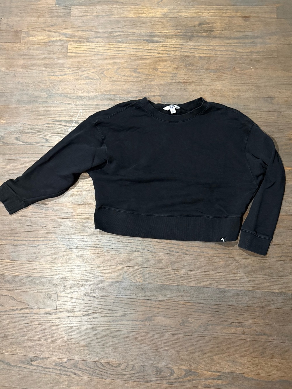 JoyLab Black Cropped Crewneck Sweater